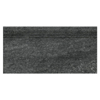 Schodovka Rako Quarzit čierna 30x60 cm mat DCVSE739.1