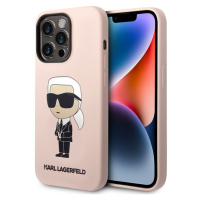 Karl Lagerfeld Liquid Silicone Ikonik NFT Zadný Kryt pre iPhone 15 Pro Max Pink