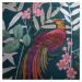 Zelené obliečky na jednolôžko 135x200 cm Tropical Floral Birds - Catherine Lansfield