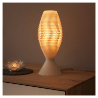 Stolná lampa Koral z organického materiálu, ľan, 33 cm