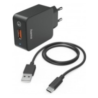 Hama 201625 set: rýchla USB nabíjačka QC 3.0 19,5 W + kábel USB A-C 1,5 m