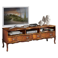 Estila Luxusný rustikálny TV stolík Clasica s poličkami a zásuvkami s florálnymi ornamentami 169