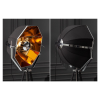 LuxD 25160 Dizajnová stojanová lampa Damon čierno-zlatá Stojanové svietidlo