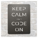 Drevená tabuľka na stenu - Keep calm and code on
