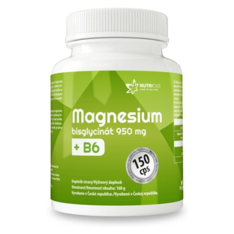 NUTRICIUS Magnesium bisglycinát 950 mg + B6 150 kapsúl