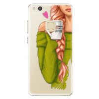 Plastové puzdro iSaprio - My Coffe and Redhead Girl - Huawei P10 Lite