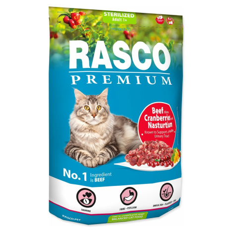 Krmivo Rasco Premium Sterilized hovädzie s brusnicou a kapucínkou 0,4kg