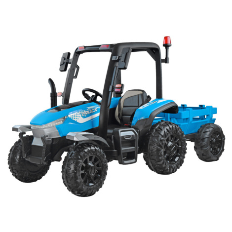 mamido  Detský elektrický traktor s prívesom Blast 4x4 modrý