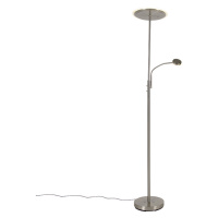 Moderná stojaca lampa z ocele vrátane LED s diaľkovým ovládaním a čítacím ramenom - Strela