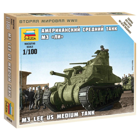 Wargames (WWII) tank 6264 - M-3 Lee US medium tank (1:100) Zvezda