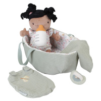 Textilná bábika bábätko baby Evi v prenosnom košíku Little Dutch s príslušenstvom