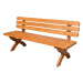 Hnedá drevená záhradná lavica Strong – Rojaplast