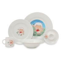 5-dielna detská porcelánová jedálenská súprava Kütahya Porselen Sheep