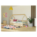 Benlemi Detská posteľ domček FENCE 2v1 z dreva so zábranou a úložným šuplíkom Zvoľte farbu: Tran