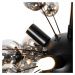Dizajnové závesné svietidlo čierne s dymovým sklom 8 svetiel - Explode