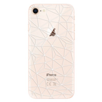 Odolné silikónové puzdro iSaprio - Abstract Triangles 03 - white - iPhone 8