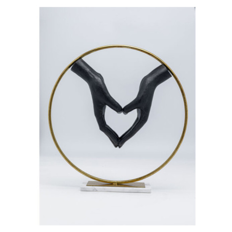 Elements Heart Hand dekorácia srdce čierna/zlatá 62cm Kare Design