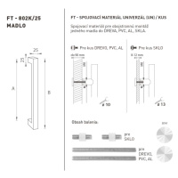 FT - MADLO kód 802K 25x25 mm SP ks NEM - nerez matná (F60) 25x25 mm 1200 mm