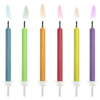 PartyDeco sviečky s farebným plameňom (6 ks) SCK-1 dortis - PartyDeco
