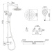 Erga Oman, sprchová súprava s termostatickou batériou a dažďovou hlavicou 25 cm, zlatá lesklá, E