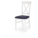 HALMAR Bergamo jedálenská stolička biela / tmavomodrá