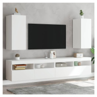 vidaXL TV nástenné skrinky s LED svetlami 2 ks biele 30,5x35x70 cm