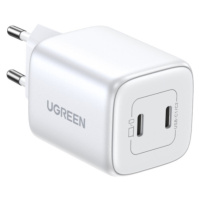 Sieťová nabíjačka Ugreen CD294, GaN, 2x USB-C, 45W QC PD, biela