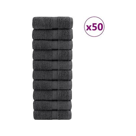 Shumee Premium 50 ks antracitové 30 × 50 cm 600 g/m2 100 % bavlna