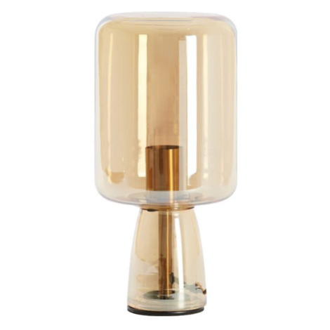 Oranžová stolová lampa so skleneným tienidlom (výška 32 cm) Lotta – Light & Living