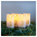 LED sviečka Sara Advent 4ks výška 12,5cm biela/zlatá