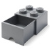 LEGO® úložný box 4 s zásuvkou - Tmavo šedá