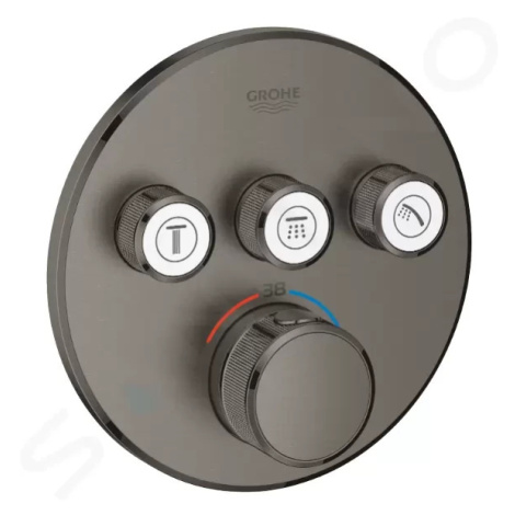 GROHE - Grohtherm SmartControl Termostatická sprchová podomietková batéria, 3 ventily, kefovaný 