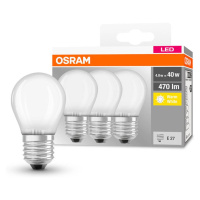 OSRAM LED kvapka E27 P40 4W 2 700K 470lm matná 3ks