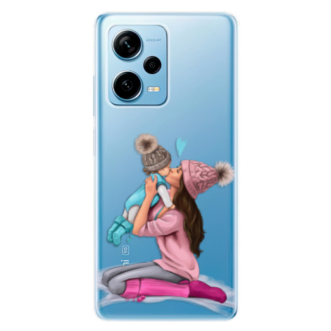 Odolné silikónové puzdro iSaprio - Kissing Mom - Brunette and Boy - Xiaomi Redmi Note 12 Pro 5G 