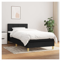 vidaXL Posteľný rám boxspring s matracom čierny 90x200 cm látka