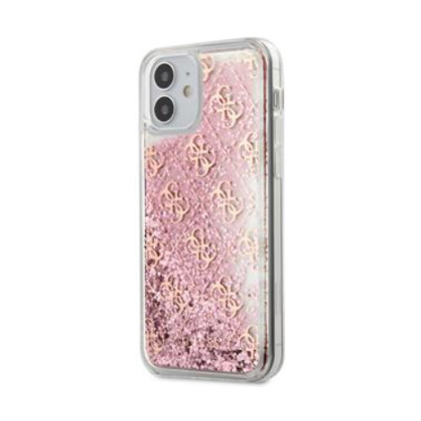 GUHCP12SLG4GSPG Guess 4G Liquid Glitter Zadní Kryt pro iPhone 12 mini 5.4 Pink