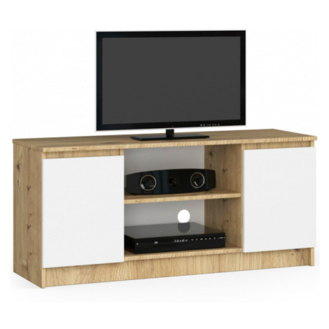 Stolík pod TV RTV 120 2D 1P dub artisan / biely