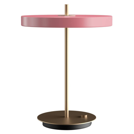 Stolná LED lampa UMAGE Asteria Table, USB, ruža/mosadz