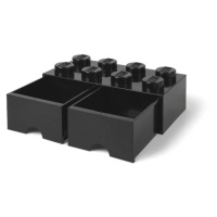 LEGO® Úložný box 8 s šuplíky 25 x 50 x 18 cm - čierna