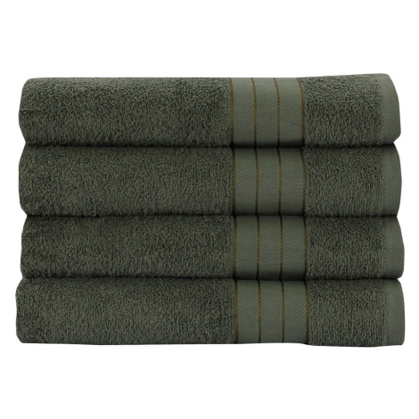 Tmavozelené bavlnené uteráky v súprave 4 ks 50x100 cm – Good Morning
