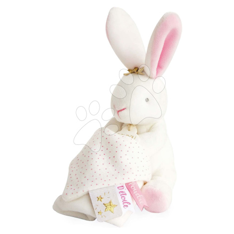 Plyšový zajačik na maznanie Bunny Star Perlidoudou Doudou et Compagnie ružový 10 cm v darčekovom
