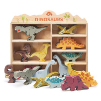 Drevené prehistorické zvieratá na poličke 24 ks Dinosaurs set Tender Leaf Toys