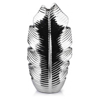 Keramická váza LEAF 35 cm stříbrná