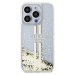 Guess PC/TPU Liquid Glitter Gold Stripe Kryt pre iPhone 15 Pro, Transparentný