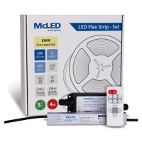 McLED  LED páska - sada 4 m + Prijímač Nano IP67, 240 LED/m, EWW, 6 W/m, DC 24V, 485 lm/m, CRI90