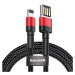 Kábel Baseus Cafule Double-sided USB Lightning Cable 2,4A 1m (Black+Red)