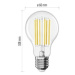 LED žiarovka Filament A60 A CLASS / E27 / 7,2 W (100 W) / 1521 lm / teplá biela