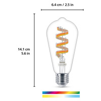 WiZ ST64 LED filament žiarovka WiFi E27 6,3W RGBW