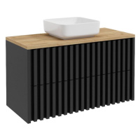 Kúpeľňová skrinka s dosku SAT Delano 100x56x46 cm čierna mat DELANO100ZCDE