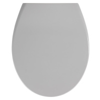 Svetlosivé záchodové sedadlo s jednoduchým zatváraním Wenko Samos, 44,5 x 37,5 cm